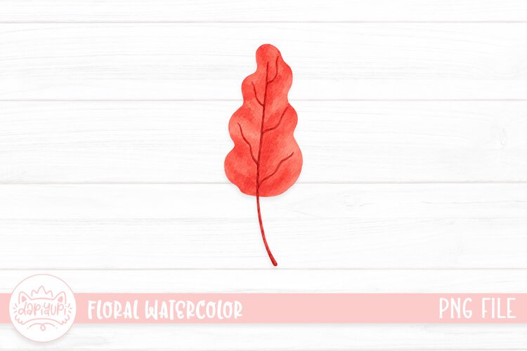 Coral Watercolor Leaf Study example image 1