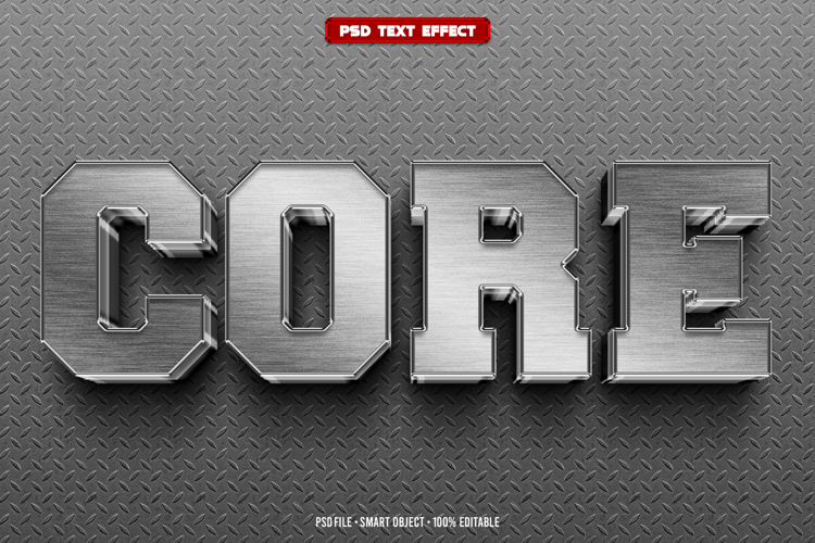 Core 3D editable text effect