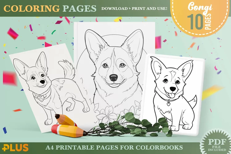 Corgi Coloring Pages - Cute Dogs - Animal Coloring Pages