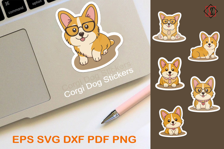 Stickers. Corgi dogs