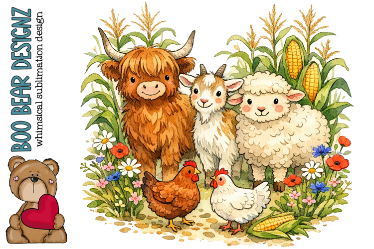 Whimsical Farm Animal Clipart