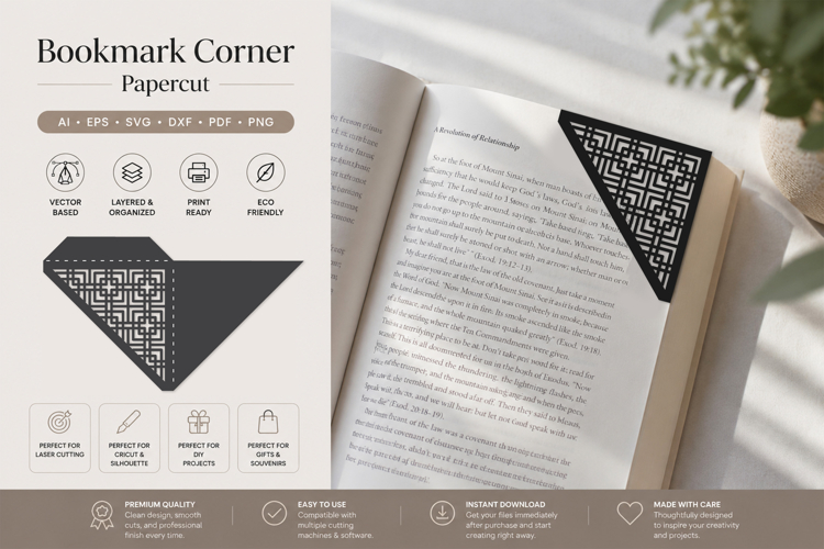 Rattan Clip Bookmark Paper Cut