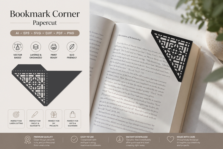 Rattan Clip Bookmark Paper Cut