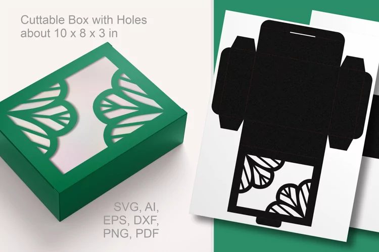 Corner Botanical Geometric Forms - Rectangular Favor Box