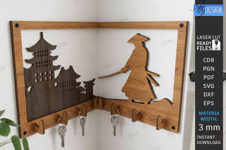 Corner Key Holder laser Cut | Housewarming Gift | Home Decor