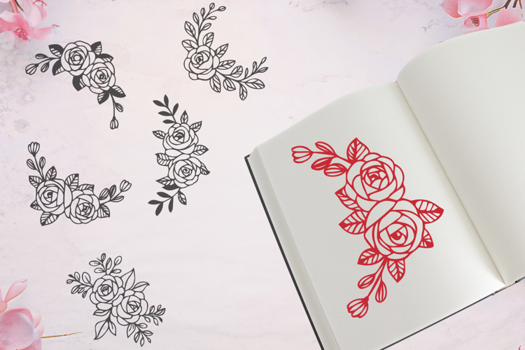 Flower Corner Ornaments SVG