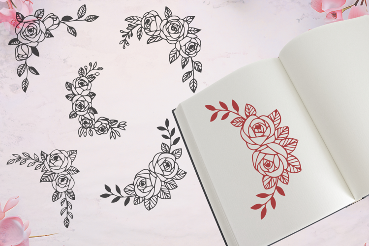 Corner Rose Borders SVG