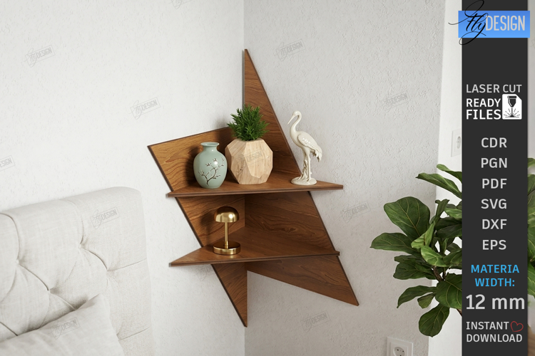 Corner Shelf Laser Cut | Wall Shelf | Wall Decor |Home Decor