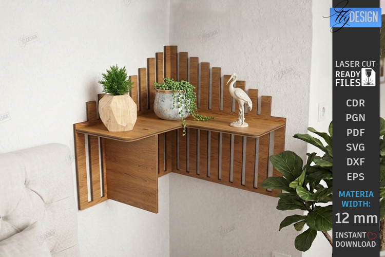 Corner Shelf Laser Cut | Wall Shelf | Wall Decor |Home Decor