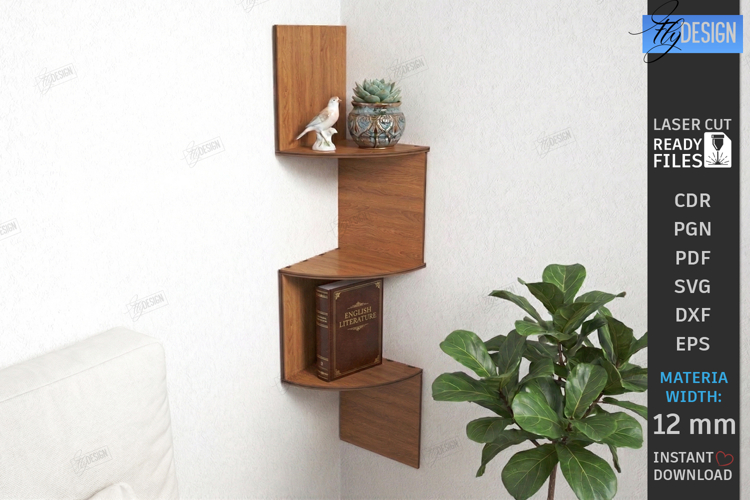 Corner Shelf Laser Cut | Wall Shelf | Wall Decor |Home Decor