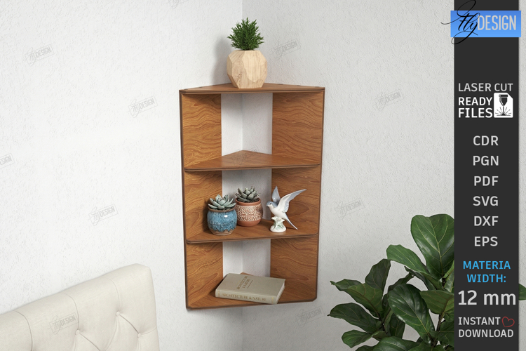 Corner Shelf Laser Cut | Wall Shelf | Wall Decor |Home Decor