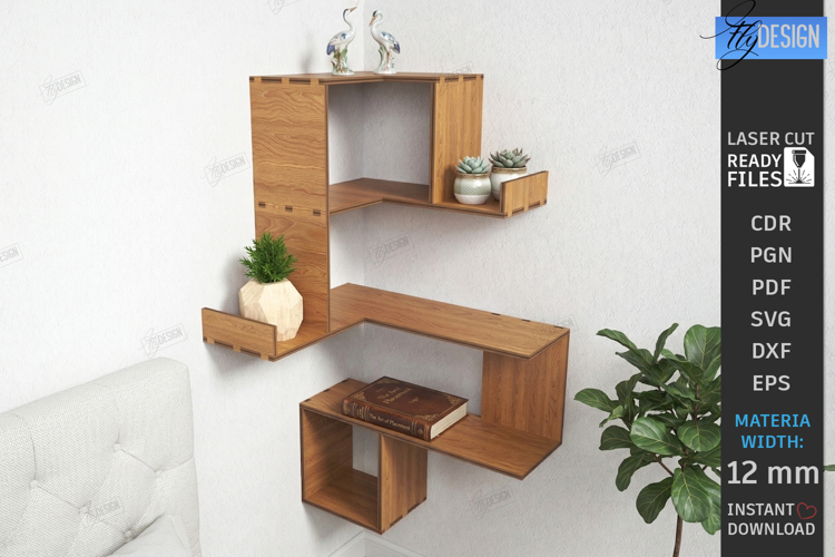 Corner Shelf Laser Cut | Wall Shelf | Wall Decor |Home Decor