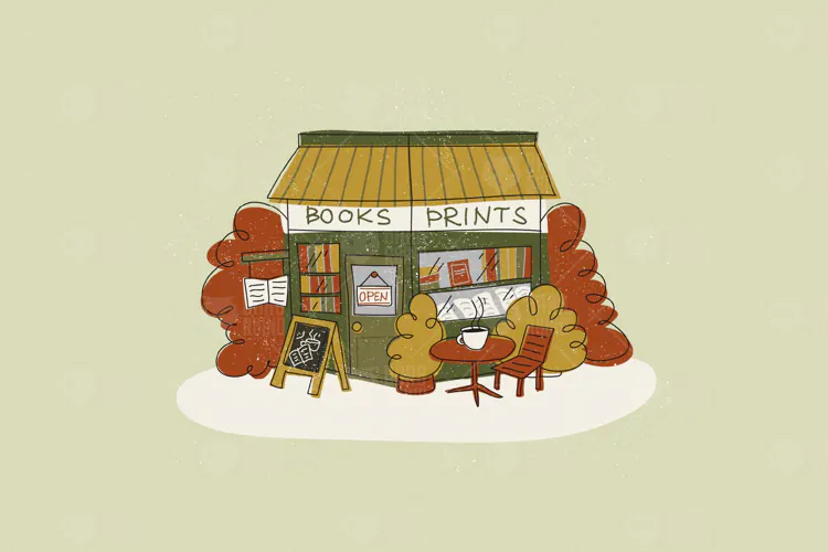 Corner Stores Bookshop Illustration