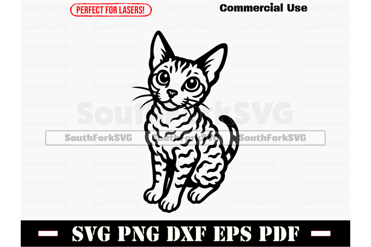 Cornish Rex Cat Begging SVG PNG DXF EPS PDF