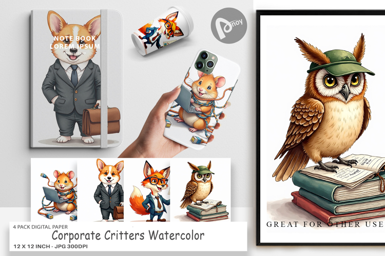 Corporate Critters Digital Paper