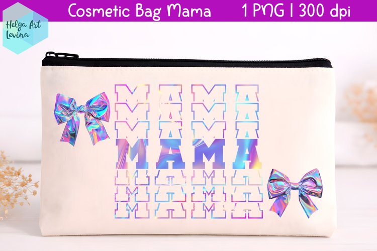 Cosmetic bag MAMA, mothers day makeup bag