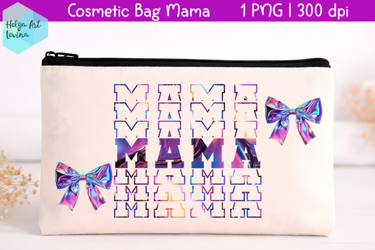 Cosmetic bag MAMA, mothers day makeup bag