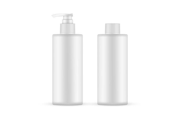 Plastic Bottles for Shampoo, Isolated on White Background