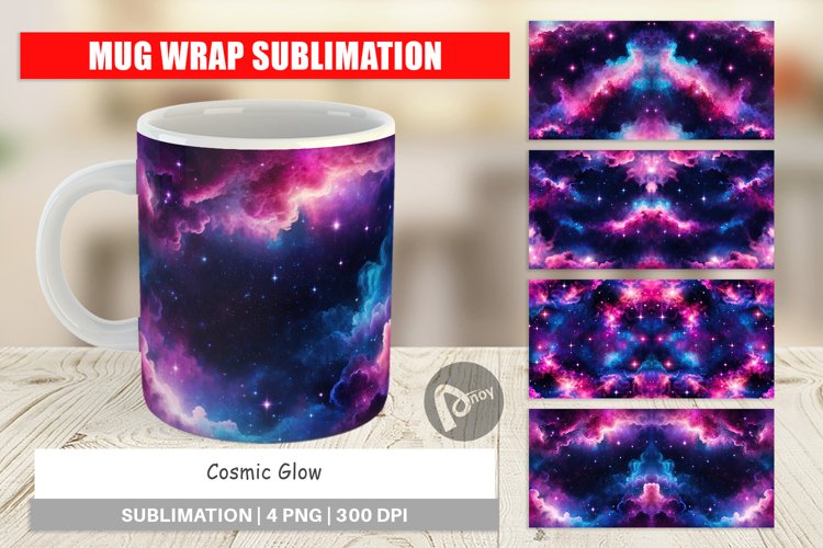 Mug Wrap Design Cosmic Glow