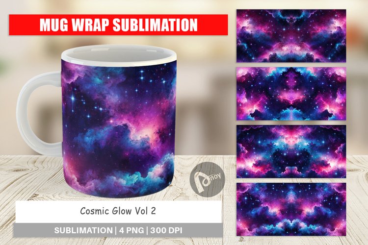 Mug Wrap Design Cosmic Glow