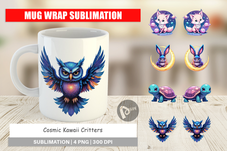 Mug Wrap Cosmic Kawaii Critters
