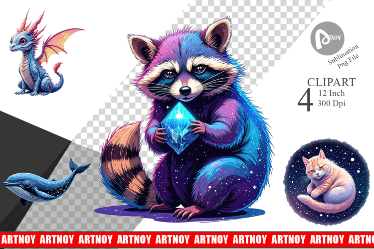 Cosmic Kawaii Critters Clipart
