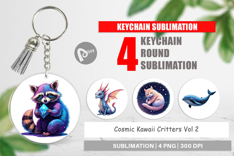 Keychain Cosmic Kawaii Critters example image 1