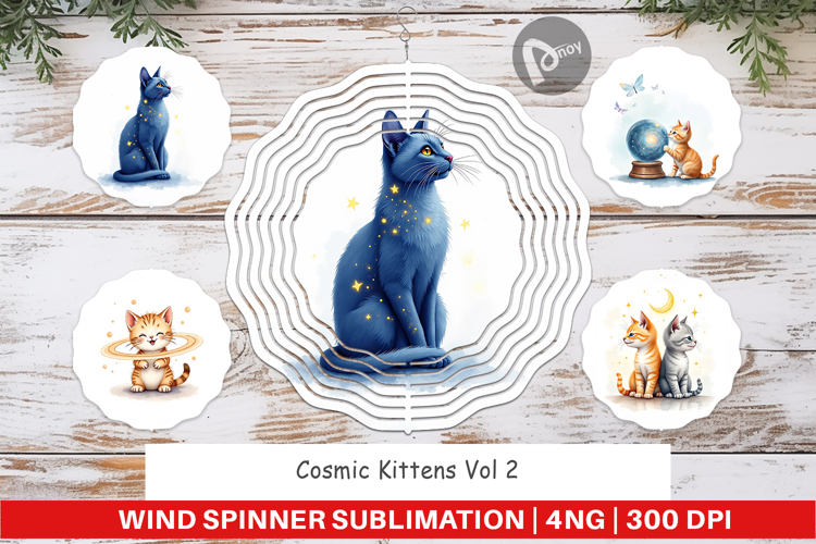 Cosmic Kittens Wind Spinner
