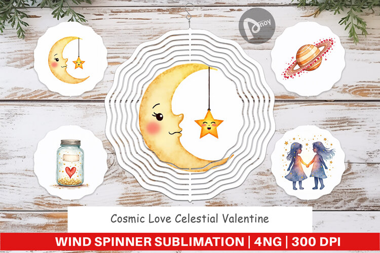 Cosmic Love Valentine Wind Spinner example image 1