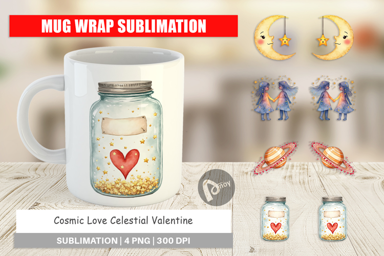 Cosmic Love Valentine Mug Wrap