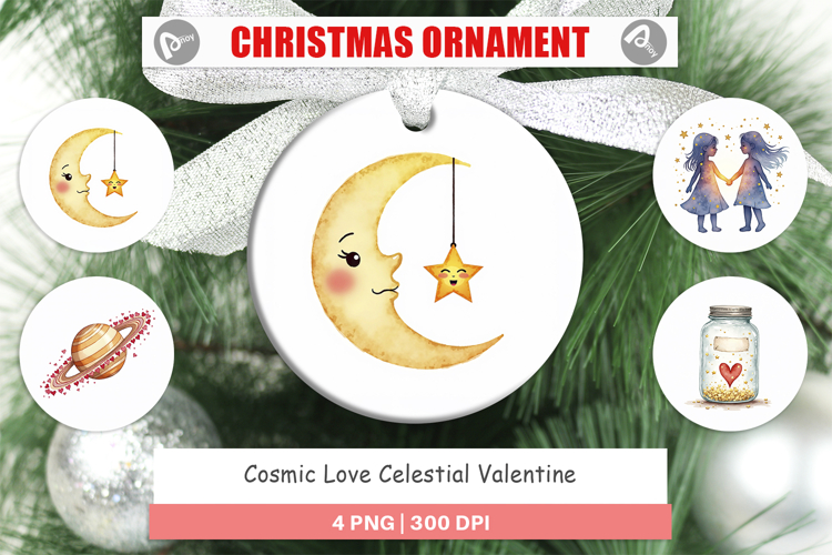 Cosmic Love Valentine Ornament