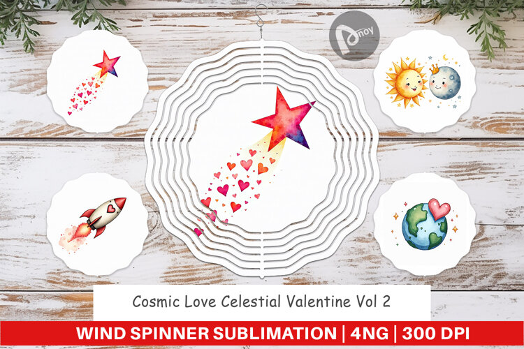 Cosmic Love Valentine Wind Spinner example image 1