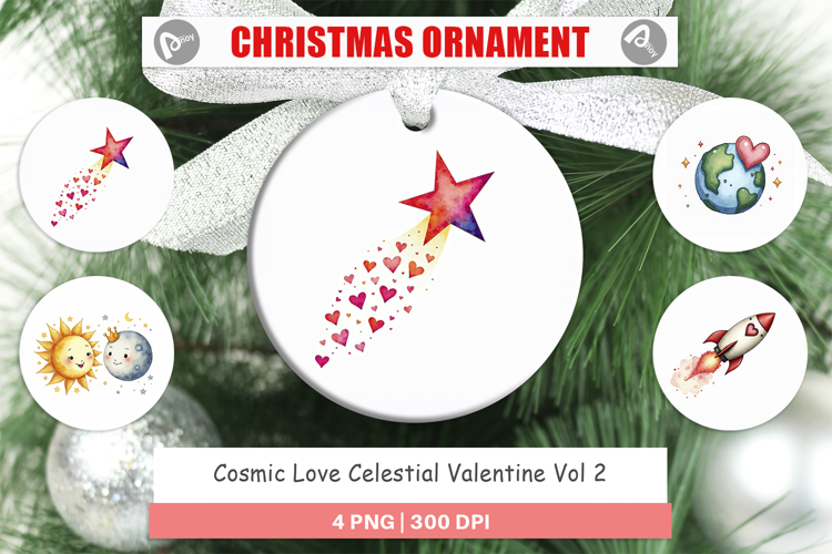 Cosmic Love Valentine Ornament