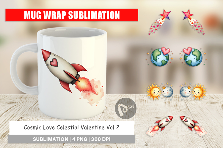 Cosmic Love Valentine Mug Wrap