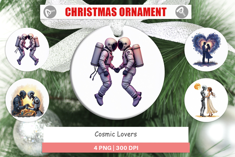 Cosmic Lovers Romance Ornament