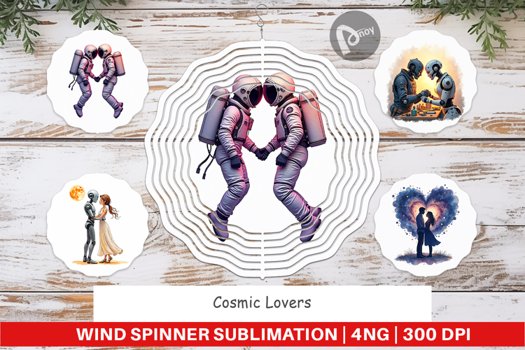 Cosmic Lovers Romance Wind Spinner