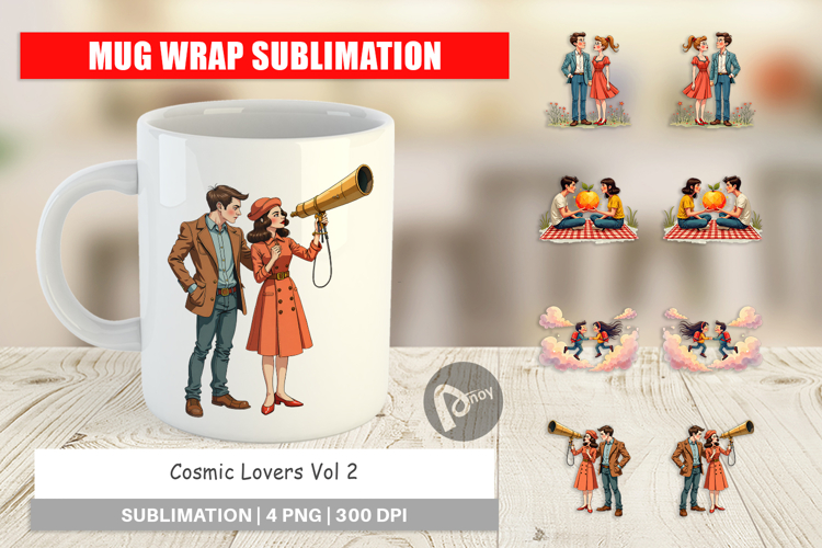 Cosmic Lovers Romance Mug Wrap