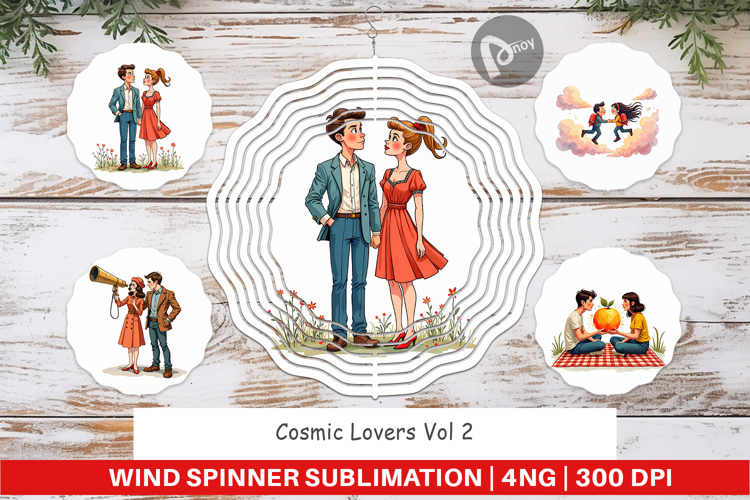 Cosmic Lovers Romance Wind Spinner