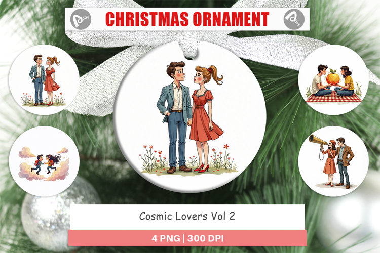 Cosmic Lovers Romance Ornament