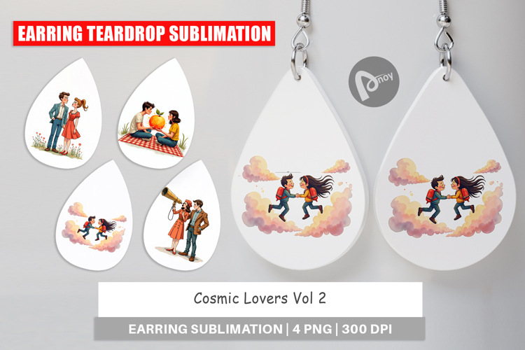 Cosmic Lovers Romance Earring