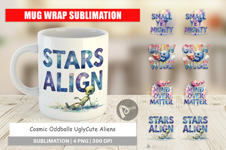 Alien Wisdom Quote Mug Wrap example image 1