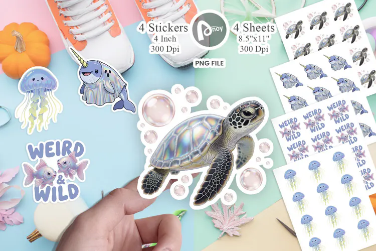 Cosmic Pastel Ghost Aquarium Sticker