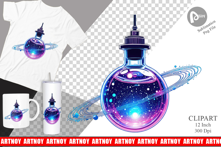 Cosmic Potion Bottles Clipart