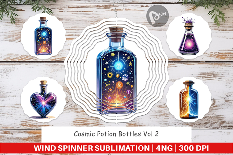 Wind Spinner Cosmic Potion Bottles
