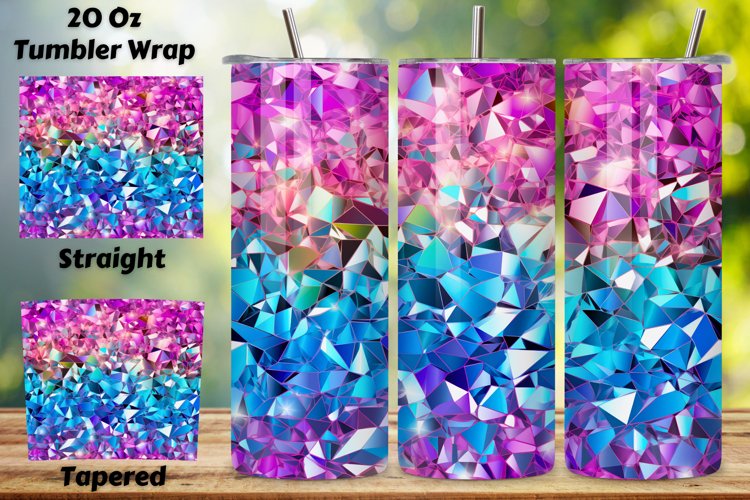 Cosmic Rainbow Glint Ombre Tumbler wrap, Seamless Wrap PNG