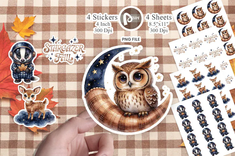 Space Autumn Forest Sticker