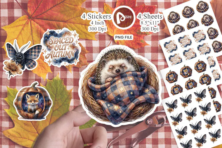 Space Autumn Forest Sticker