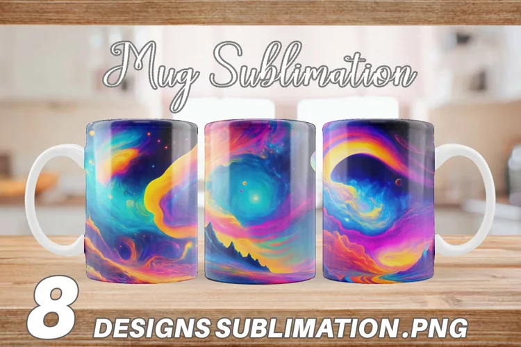 Cosmic Sky Landscape Mug sublimation design