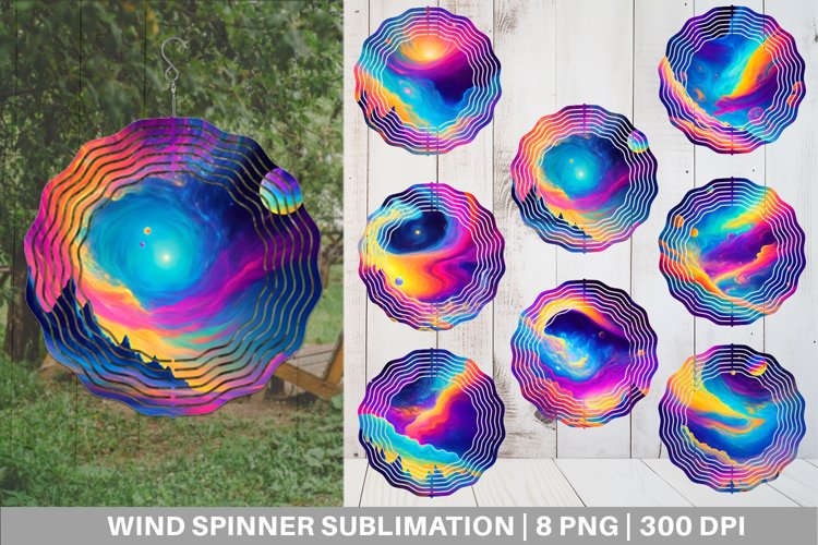Cosmic Sky Landscape Wind Spinner | Sublimation Spinner Desi