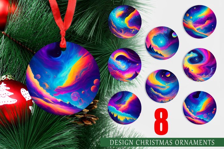 Christmas Ornaments Cosmic Sky Landscape